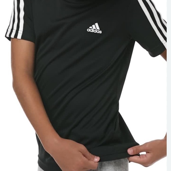 Adidas Black Short Sleeve Tee Classic Athletic Wear - Picture 2 of 14